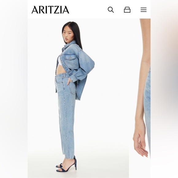 Denim Forum Sz 24 The Joni High Rise Loose Jeans 29L from Aritzia in Size 24 - Picture 2 of 16